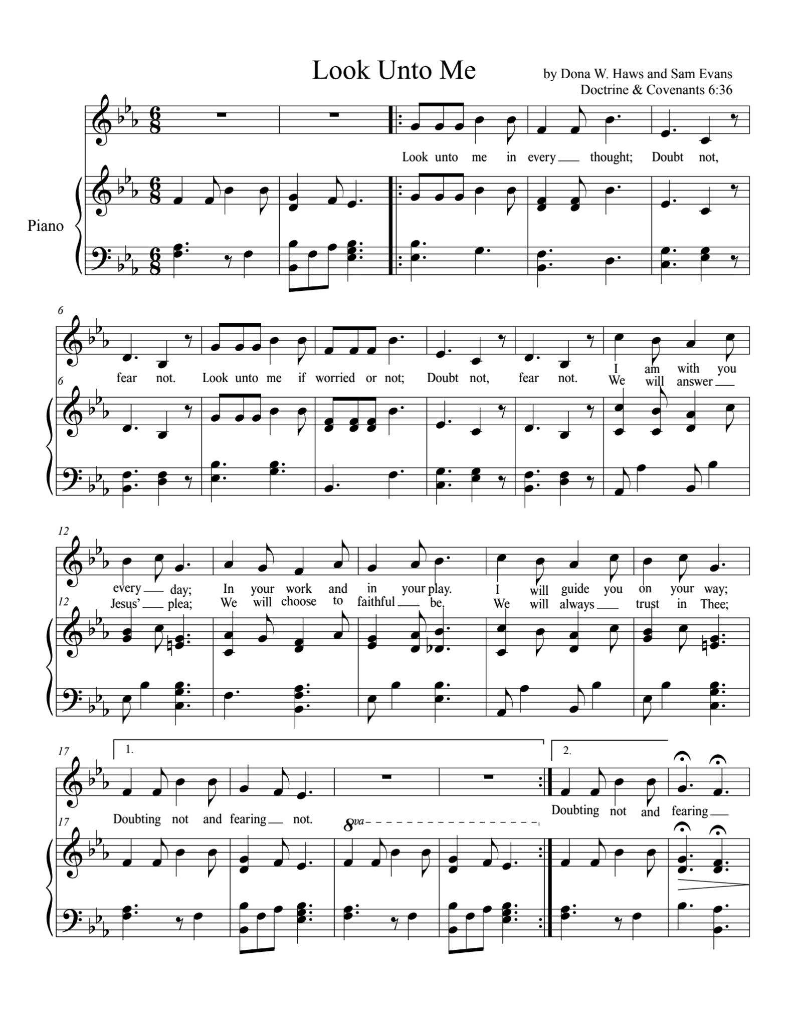 Look Unto Me sheet music